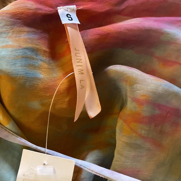 Sz S Junim LA 100% Silk Sunset Watercolor Slip Dress Soft Flowy SO Pretty! - Picture 5 of 5